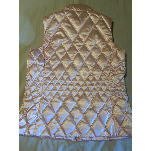 Lands' End Quilted Puffer Vest Womens S Pink Sleeveless Full Zip Pockets‎ Casual - Picture 2 of 5